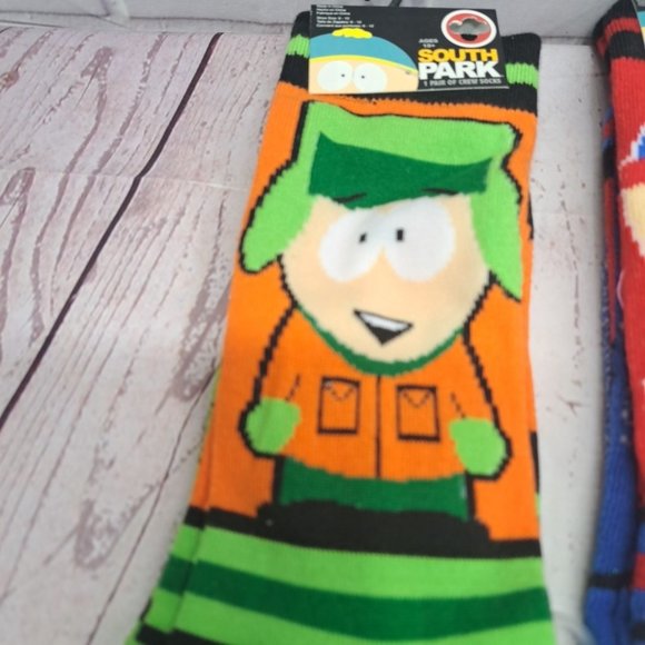 South Park Stan Kyle Kenny Cartman Socks Comedy Central Size 6-12 (5 Pairs) New - Picture 2 of 6